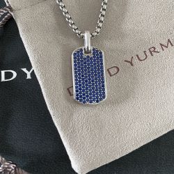 David Yurman 925 Silver Square Pendant Necklace