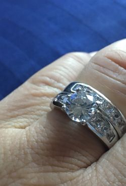 3.28 CTS round cut Simulated diamond wedding engagement 💍 ring