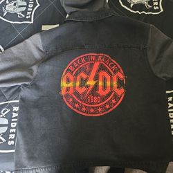 Men's XL Jacket ACDC Back In Black 1980. Colors Black And Grey
