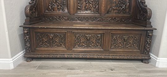 1880 authenticated French Oak wedding bench