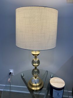 Gold Acrylic Ball Lamp X2
