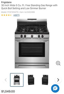 Fridgaire gas stove