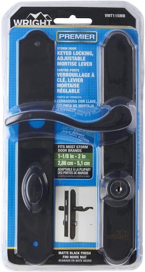 Wright VMT115MB serenade Mortise Keyed Lever Mount Latch W/ Deadbolt - Matte Black