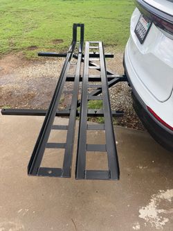 Joe Hauler Heavy-Duty Motorcycle Hitch Carrier with Loading Ramp