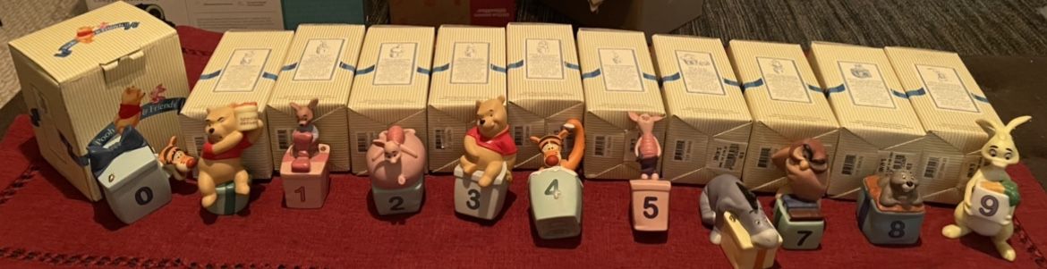 Disney Winnie The Pooh &Friends Collectible Porcelains Birthday Figurines