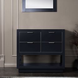VENICE-4221-GREY-BN ,Venice 42"x21"x33" Solid Wood Bath Vanities Cabinet Only with Drawers in Grey and Brushed Nickel Hardware, Venice-4221-Grey-BN