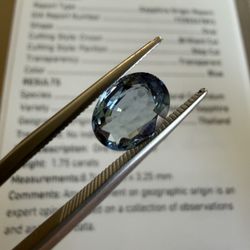 Natural Unheated Teal Sapphire Thailand Origin GIA Certified 