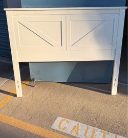 White Barn Style Headboard