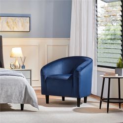 Velvet Upholstered Accent Chair for Livingroom,Navy Blue