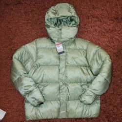 Mens Large Nike Puffer Bubble Coat Green