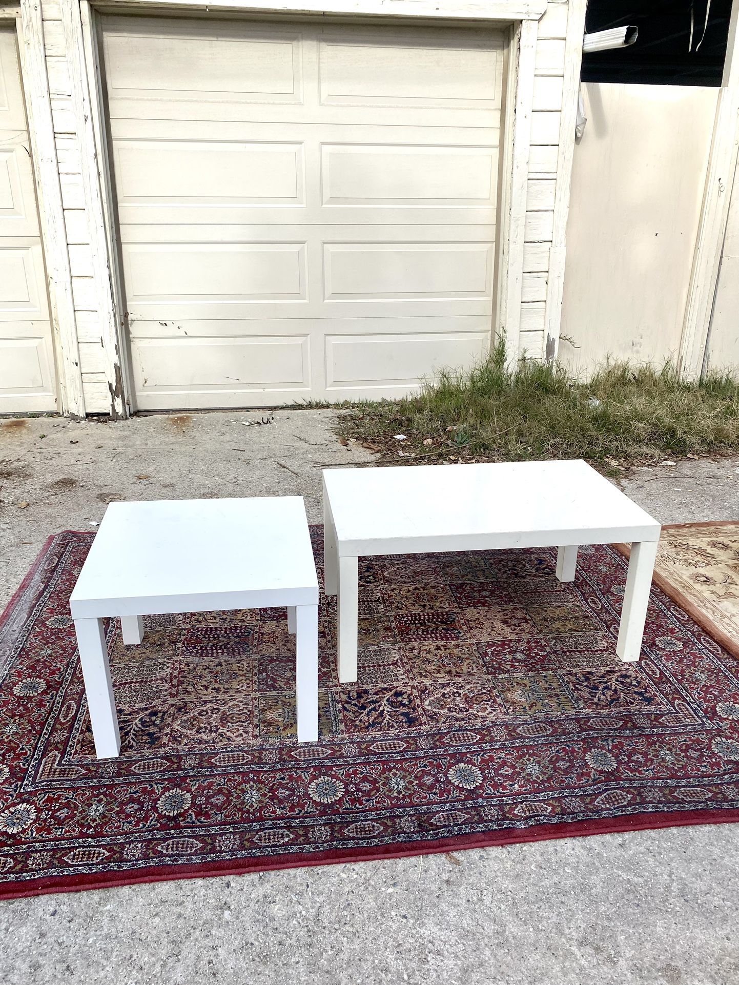 IKEA Lack Nesting Side End Tables Set of 2 White Coffee Table Minimal