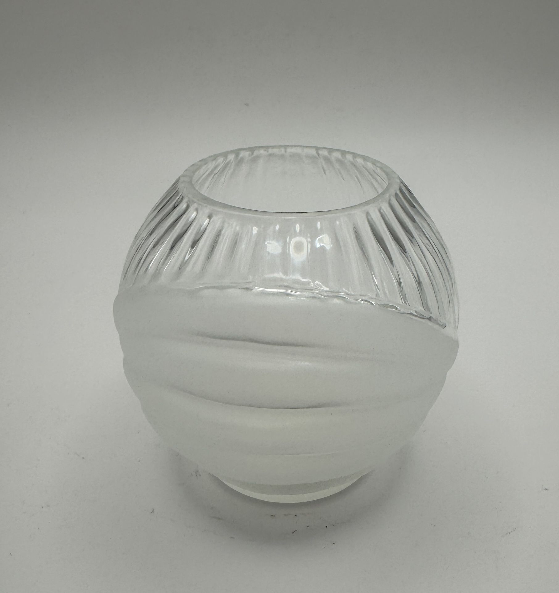Silvestri Mouth Blown Glass Round Votive Holder, Vase - 3.25”