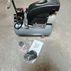 6 Gallon Horizontal Tank Air Compressor | 2 Hp Motor 115 PSI Oil | Air Tank Compressor | Air Tank