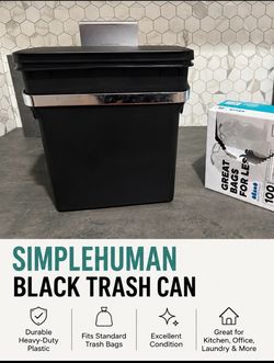 simplehuman 10 Liter / 2.6 Gallon In-Cabinet Trash Can Heavy-Duty Steel Frame, Black