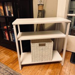 White Side Table With Basket