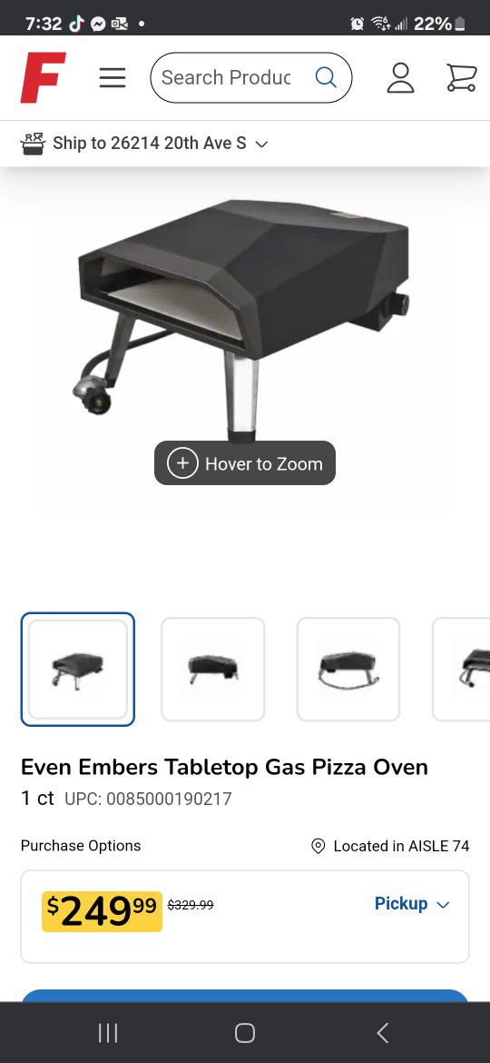 Even Embers gas table top oven