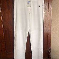 NWD Nike Pro Core Baseball Pants Size M White Slim Fit Open Hem AA9796-100