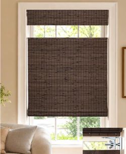 No Drill Cordless Bamboo Roman Shades, Privacy Blinds for Interior Windows, Top Down Bottom Up (TDBU) Room Darkening Roll Up Bamboo Blinds for Windows