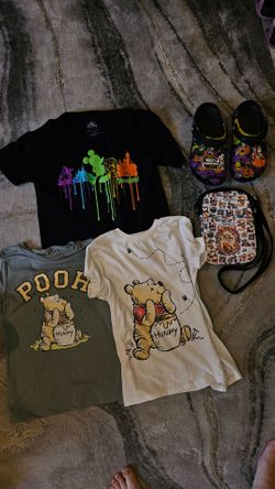 Girls Disney lot - Size 12 shirts size 4/6 crocs