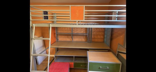 PB Teen Locker Full Size Loft Bedroom Set