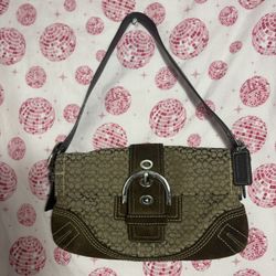 Brown Soho Coach Mini Shoulder Bag Suede