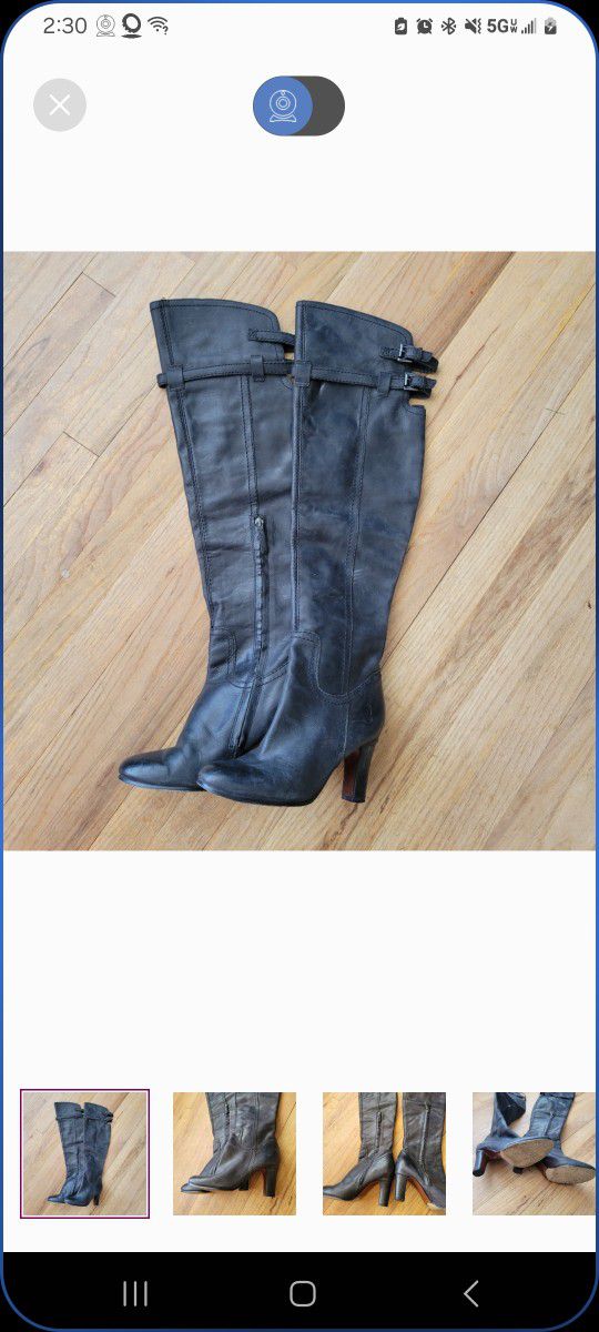 Sam Edelman Sz 7.5 Black Thigh High Heeled Boots