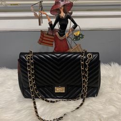Black Gold Chained Bag