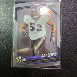 RAY LEWIS RAVENS PURPLE PRIZM NFL SPORTS CARD PANINI!