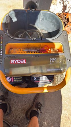 a Ryobi 3000 PSI 2.7 GPM Gas Pressure Washer (Model RY80030).
