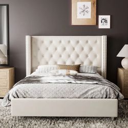 Taupe/ Nude QUEEN bed Frame 