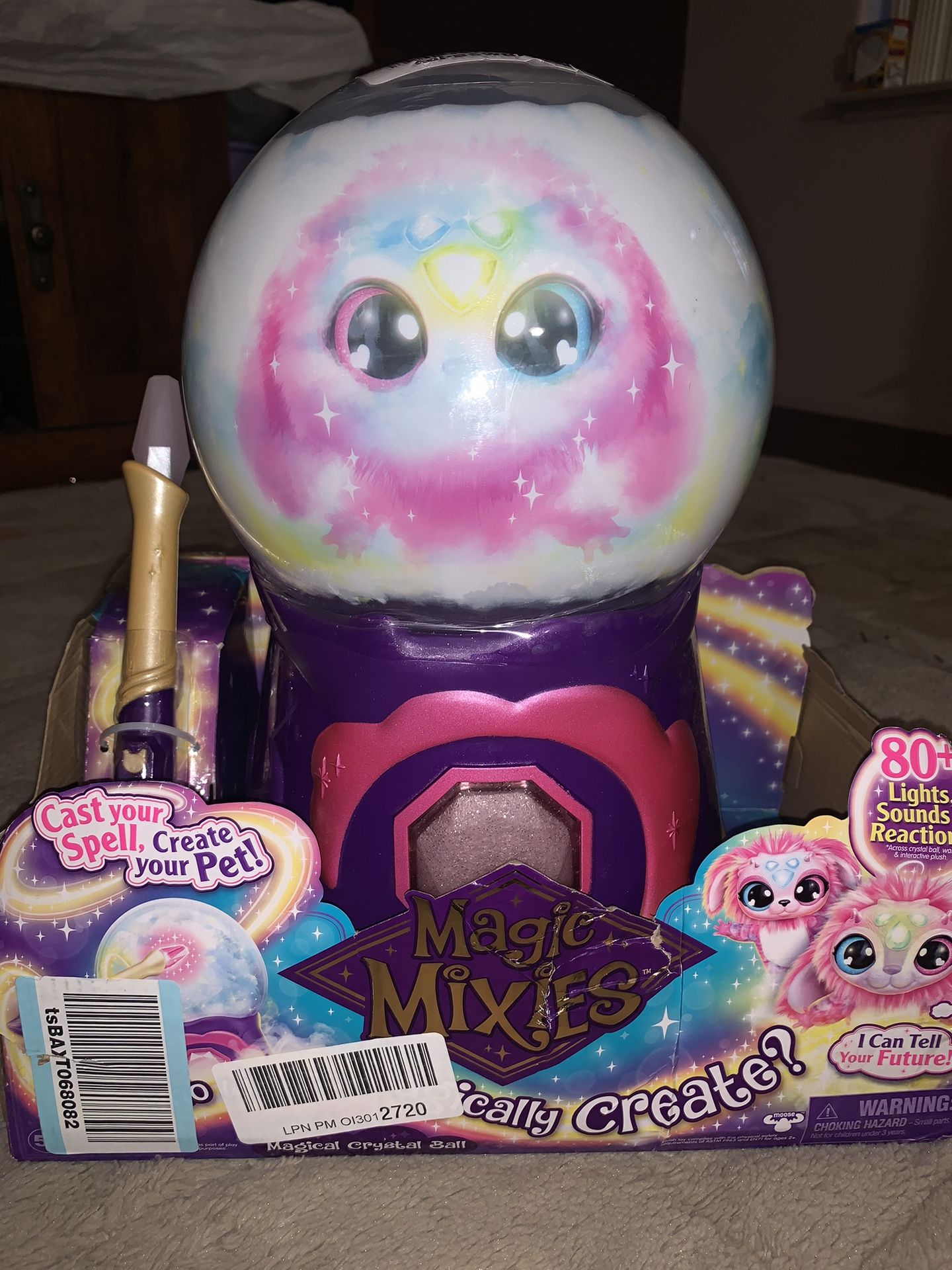  Magic Mixies Magical Misting Crystal Ball with Interactive 8  inch Pink Plush Toy and 80+ Sounds and Reactions : Toys & Games