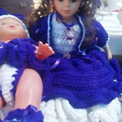 Beautiful Doll With Baby Handmade Outfits