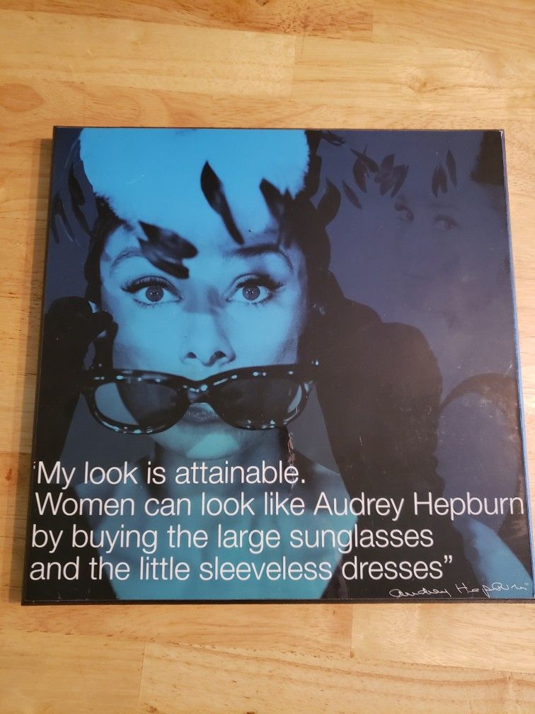 Audrey Hepburn quote wooden wall decor 