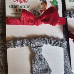 Small animal accessories holiday neck tie and bow