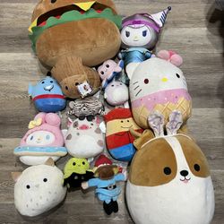 Plush lot Hello kitty and squishmallow