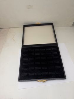 Black Velvet Display Case with Glass Lid