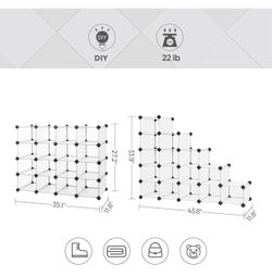 SONGMICS Shoe Rack Interlocking Plastic Organizer DIY Set of 16 Cubes - Clear