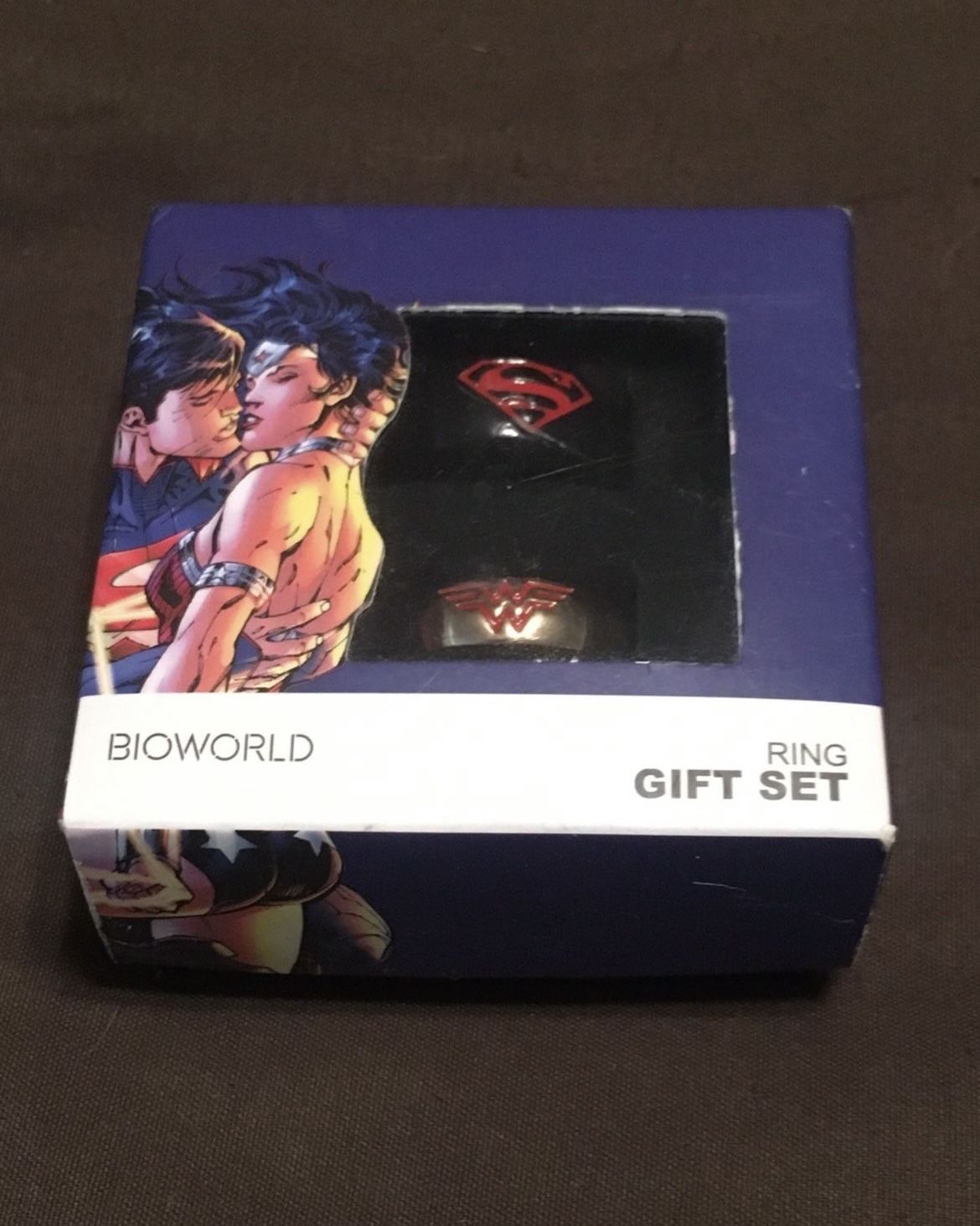 Superman And Wonder Woman Wedding Band Rings
