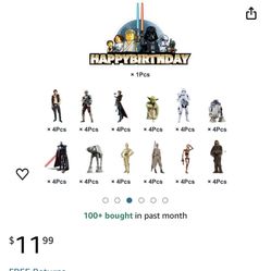 25pcs Birthday Cake Topper For Star Wars Children's Cupper Topper For Star Wars Theme Party Supplies