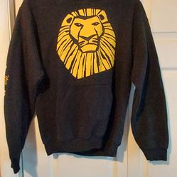 Lion King Broadway Musical Disney Black Logo Sweatshirt Hoodie Small Adult READ