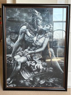 Framed Aztec print