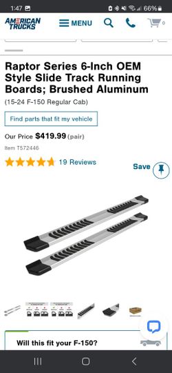 Raptor Series Running Boards Steps 6in OEM Style Aluminum 