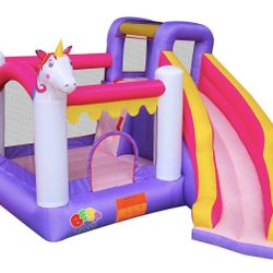 Toddlers Unicorn Bounce house With slide