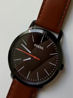 Fossil Watch Men’s Brown Band Gunmetal Black
