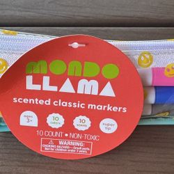 New ONE (1) Mondo Llama Scented Markers 10 Count