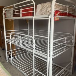 Triple Bunk Bed (White) 