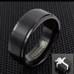 Black  Titanium Ring Size 9 