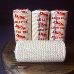 (Pack Of 4) Dukal Elastic Bandage Wrap 4"x 4.5 Yards Latex Free Sealed Rolls
