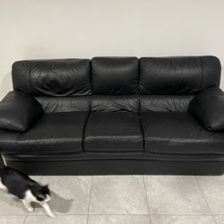 Black Pleather Couch