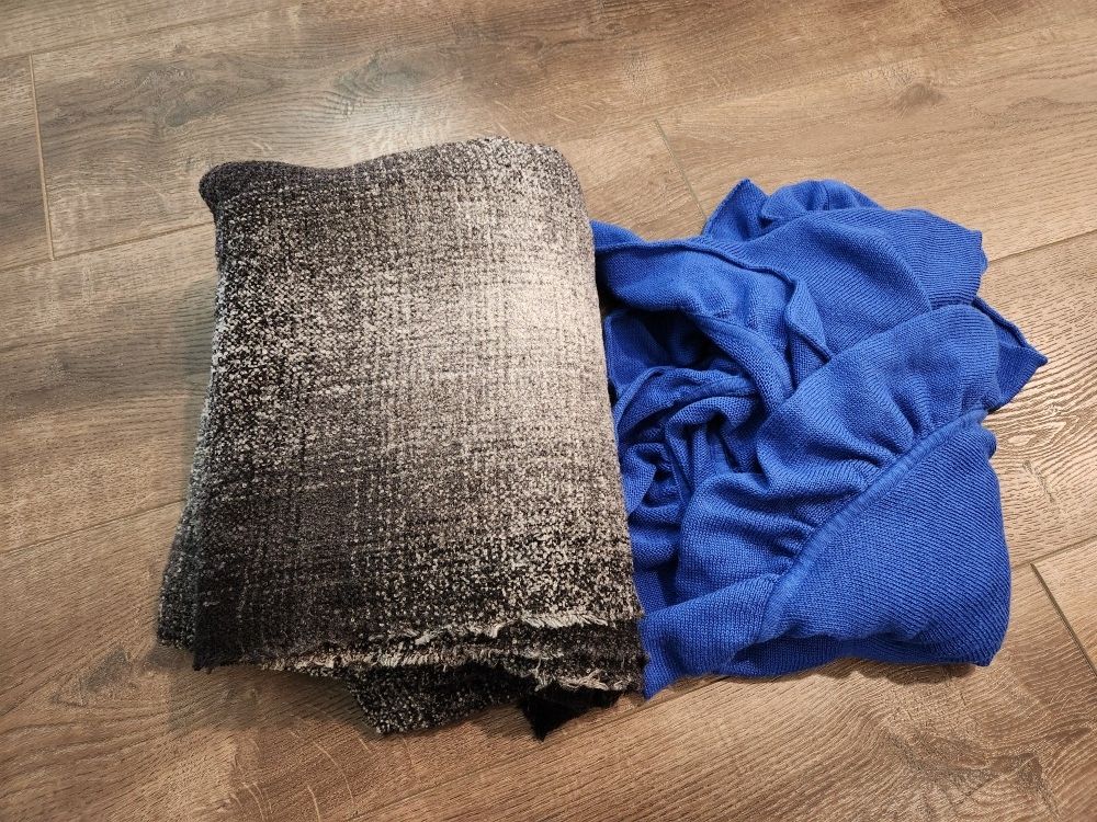 2 Knit Shawl - 85% lambwool celtic Kerry Woollen Mills, forever 21 blue , one size, good condition , all for $3